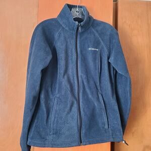 Womens Columbia Fleece Jacket Blue Medium Full Zip Casual Activewear Layering